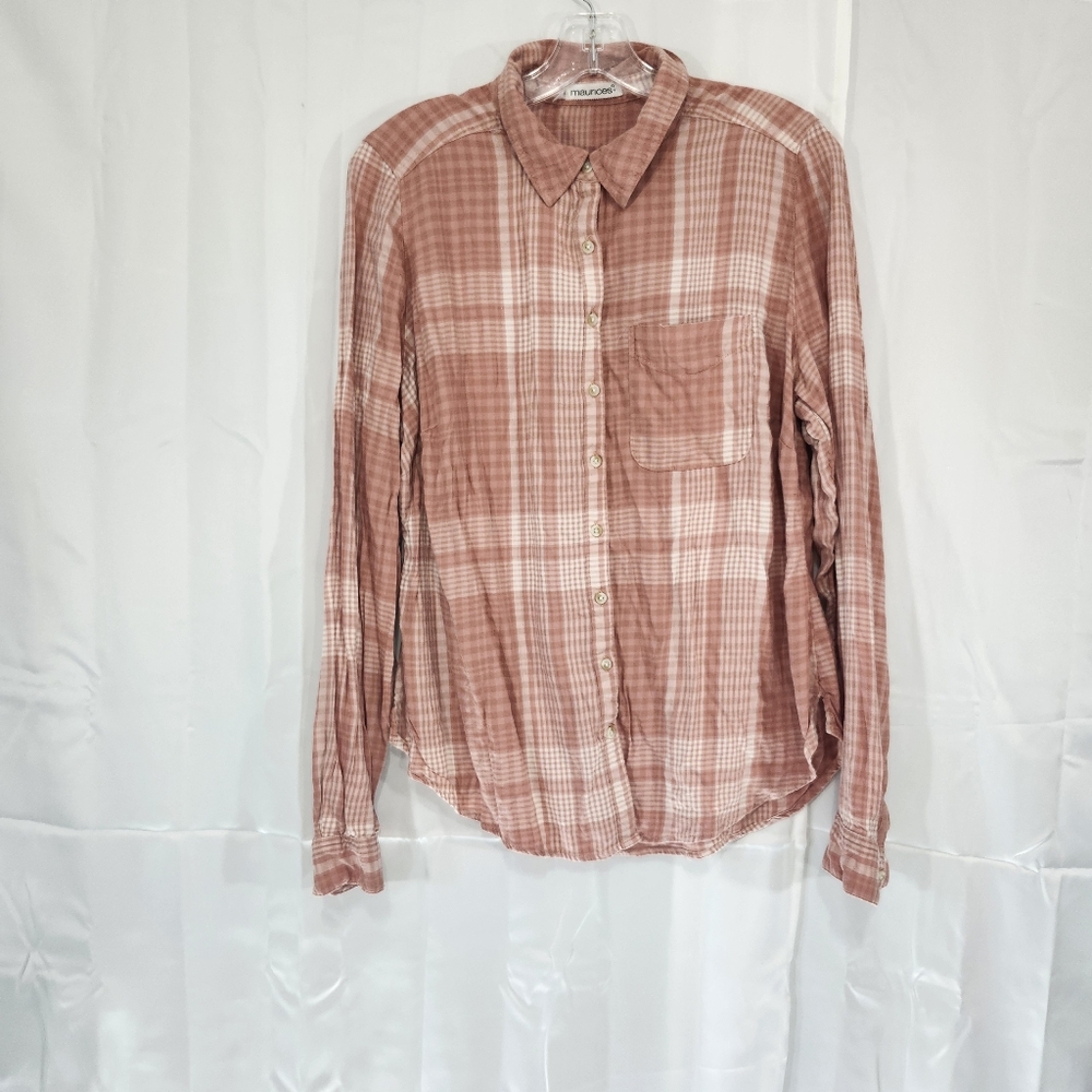 Maurices Size 0 Plaid Button Down